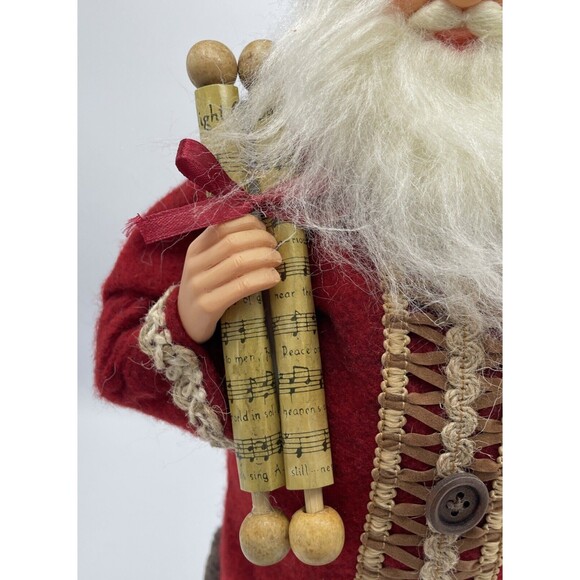 Old World Music Santa Clause, Music scroll, Bag Of Instruments, 17” Tall - Picture 4 of 13